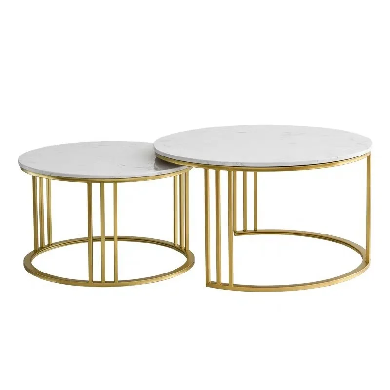 Stainless steel gold size round coffee table, Nordic light luxury set several manufacturers direct sales stainless steel coffee