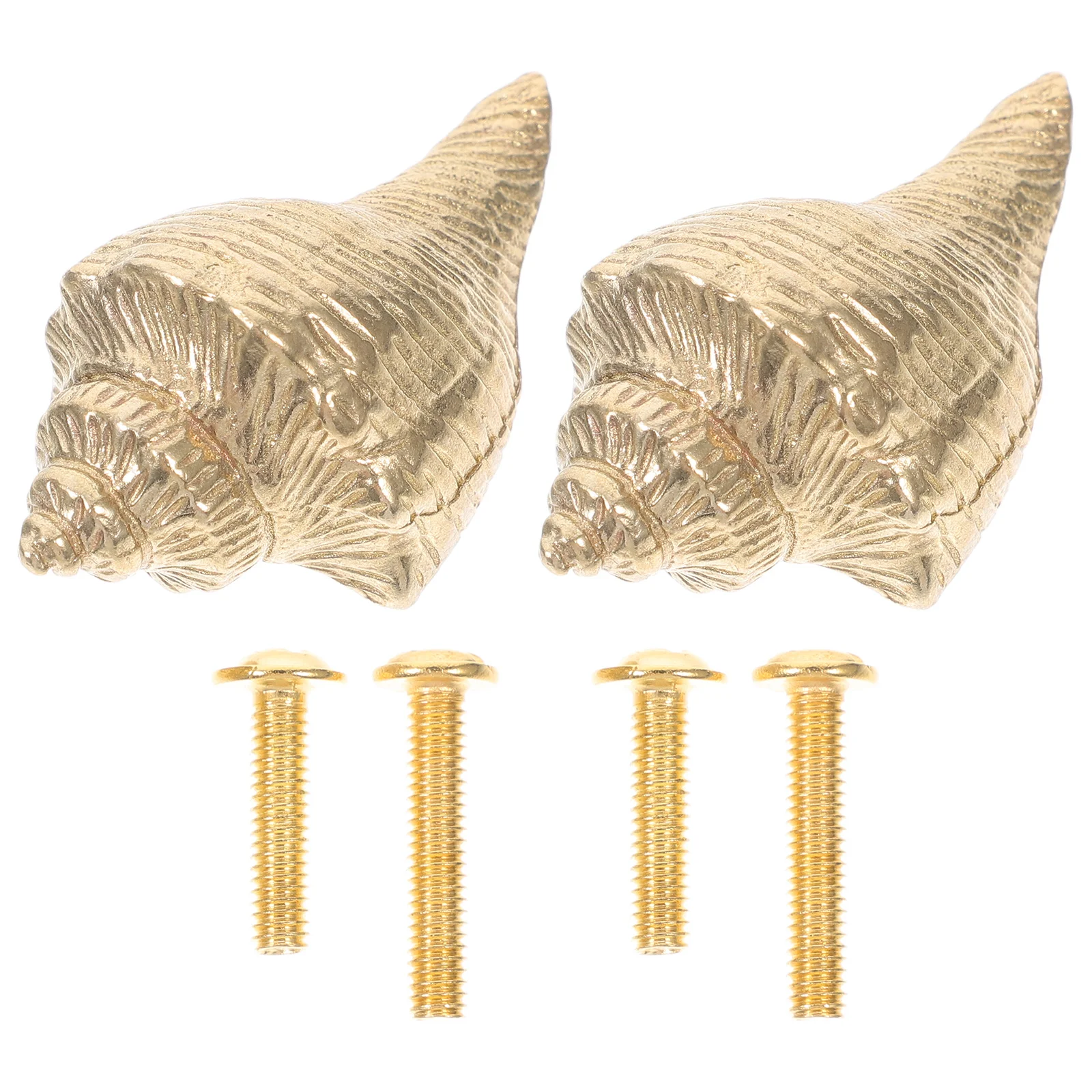 

2Pcs Artistic Brass Seashell Handles Meticulously Crafted Rustic Cabinet Pulls for Coastal Themed Rooms Furniture Decor