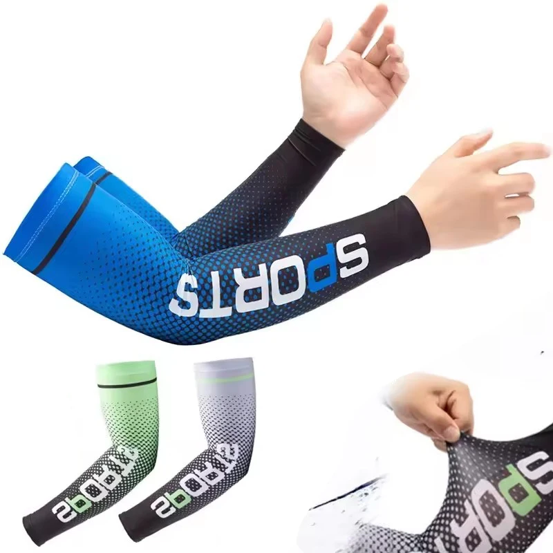 

New Ice Silk Sleeves UV Sunscreen Summer Cooling Anti Slip Armsleeves for Men and Women Outdoor Sports Cycling Sleeves