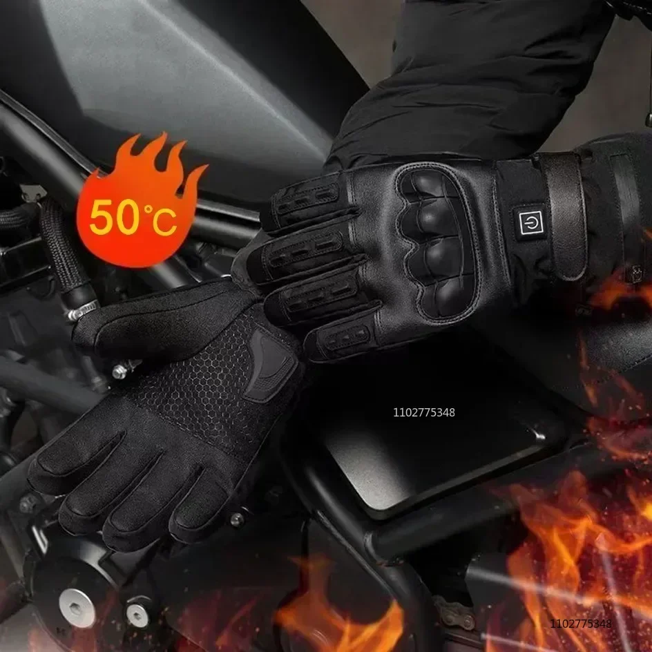 Beheizte Motorradhandschuhe, elektrisch beheizte Handschuhe, thermische Handwärmer, Snowboard-, Ski-, Fahrrad- und Outdoor-Winterhandschuhe – Detail 1