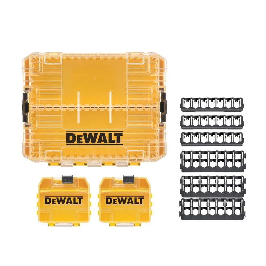 Dewalt DT70803 Organizer na małe części/pudełko do przechowywania części Wyjmowane przegródki z przezroczystą plastikową pokrywką na akcesoria — zdjęcie 6