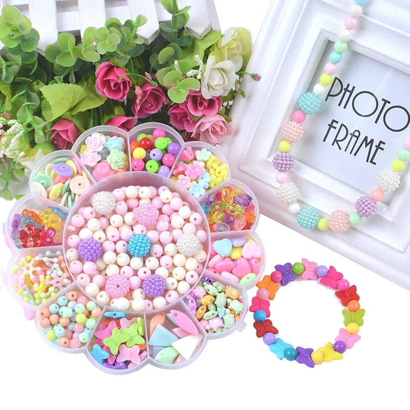 Jouet de perles créatif pour enfants, bricolage, avec ensemble d'accessoires entier, jouets éducatifs artisanaux faits à la main pour enfants filles, cadeaux et cadeaux