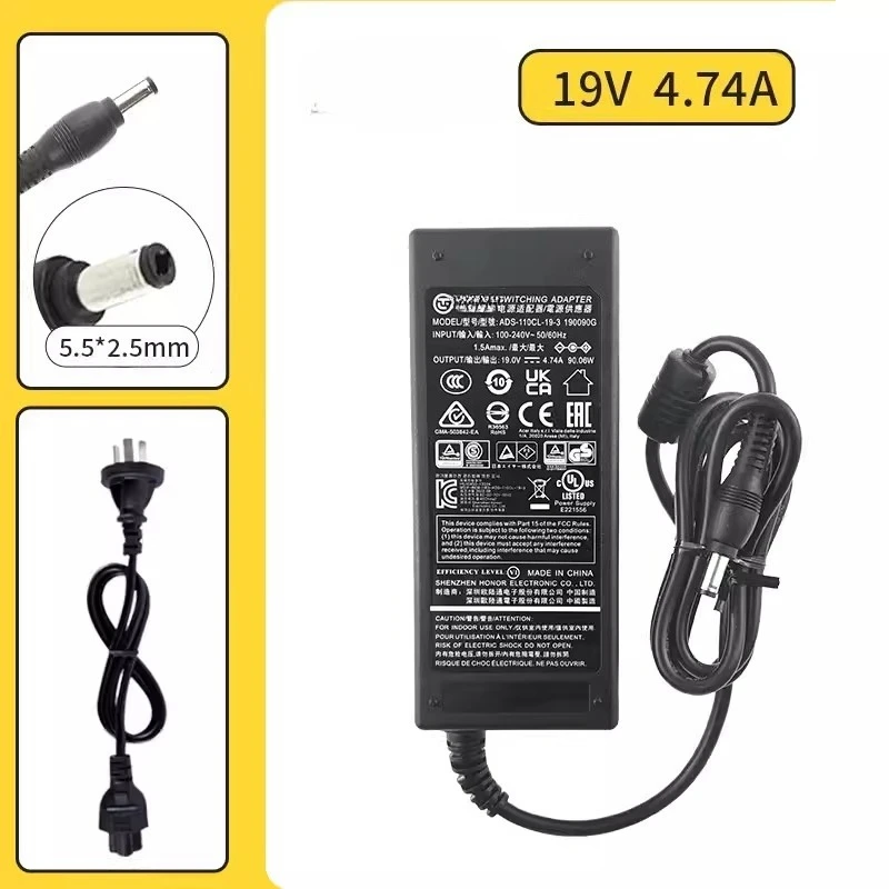 Adaptador de Corriente CA/CC HOIOTO 19V 4.74A, Cargador ADS-110CL-19-3 190090G, Fuente de Alimentación para Monitor Optix ADS-110DL-19-1