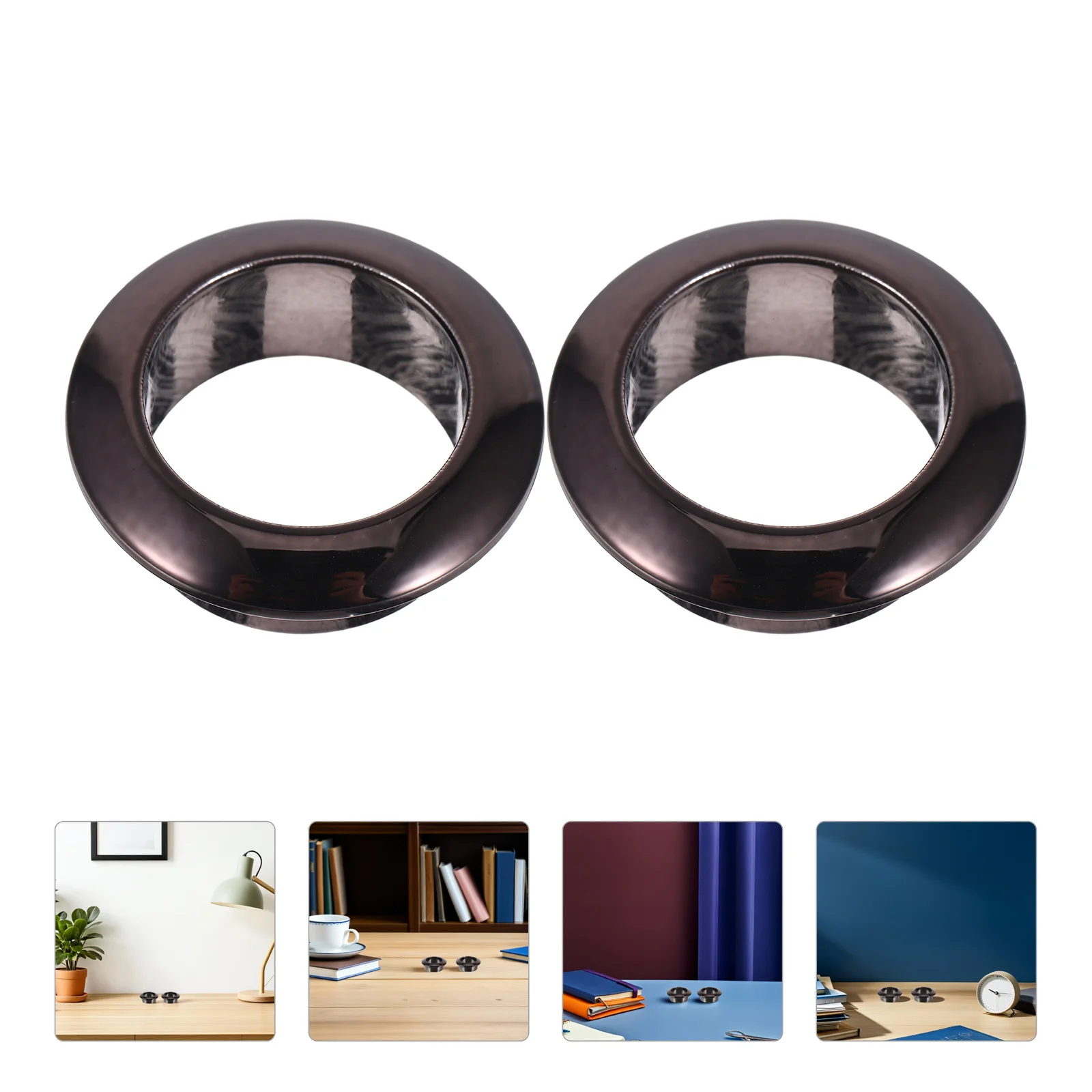 

20Pcs Desk Cable Hole Cover Black Round Computer Desk Wire Hole Grommet Office Cord Organizer Caps Table Cable Access Covers