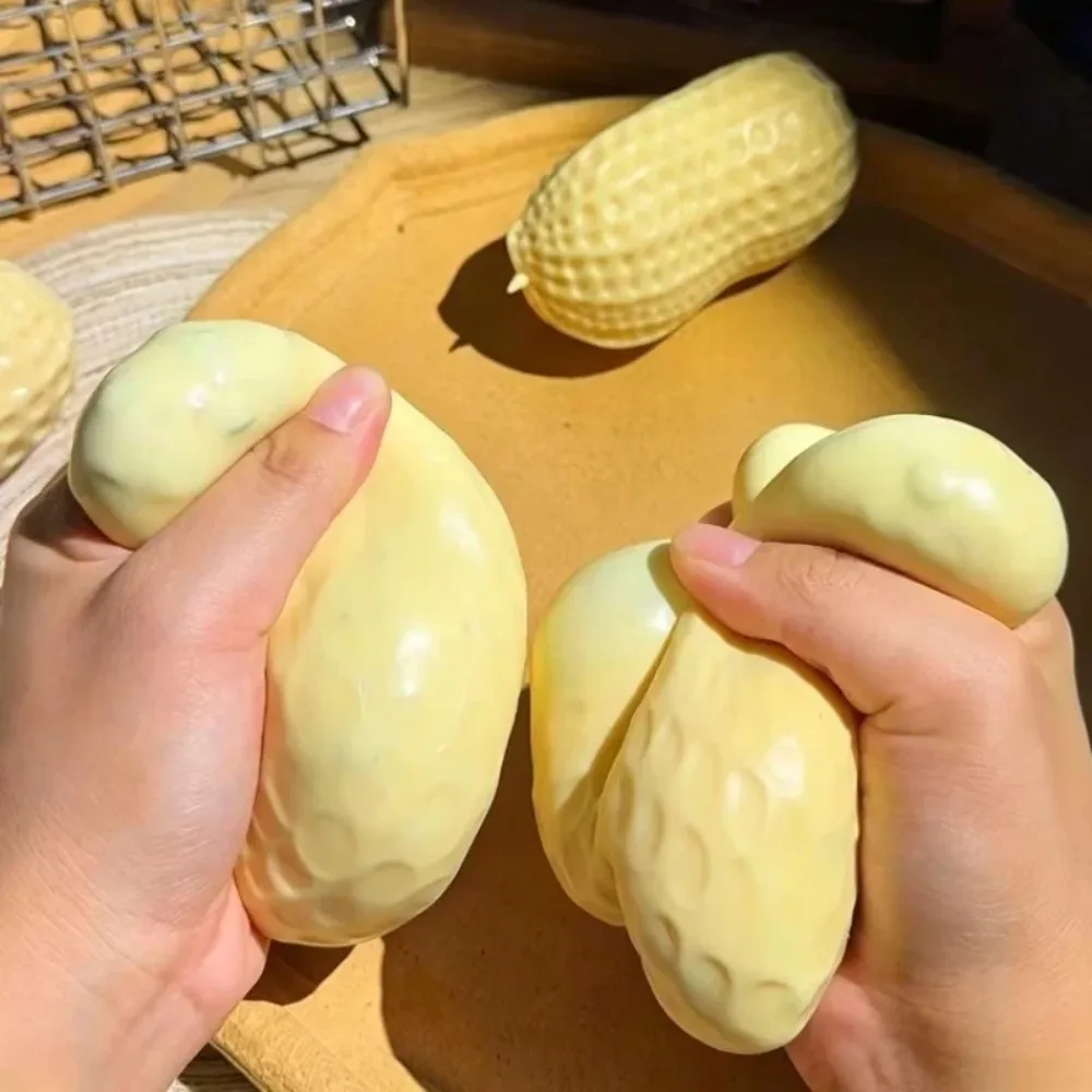 Peanut Squishy Crunchy Stress Ball Squeeze Toy Handmade Squeeze Ball Buttery-Soft Feel Fidget Toy ASMR Sensory Toys for Adults