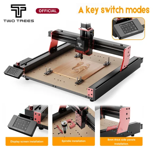 Fresa CNC de dos árboles TTC450 Pro, máquina de grabado láser para madera, acrílico, PCB, PVC, Metal, kit de enrutador CNC de 4 ejes de gran tamaño