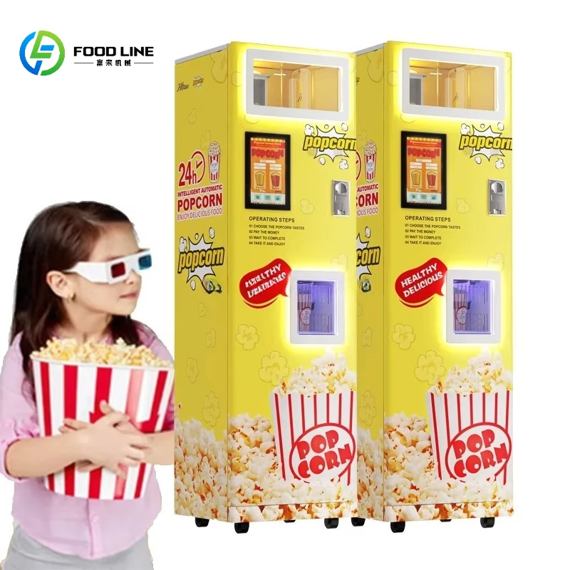 Self-Service Popcorn Vending Machine automatic popcorn vending machine multiple flavors commercial popcorn machine electric