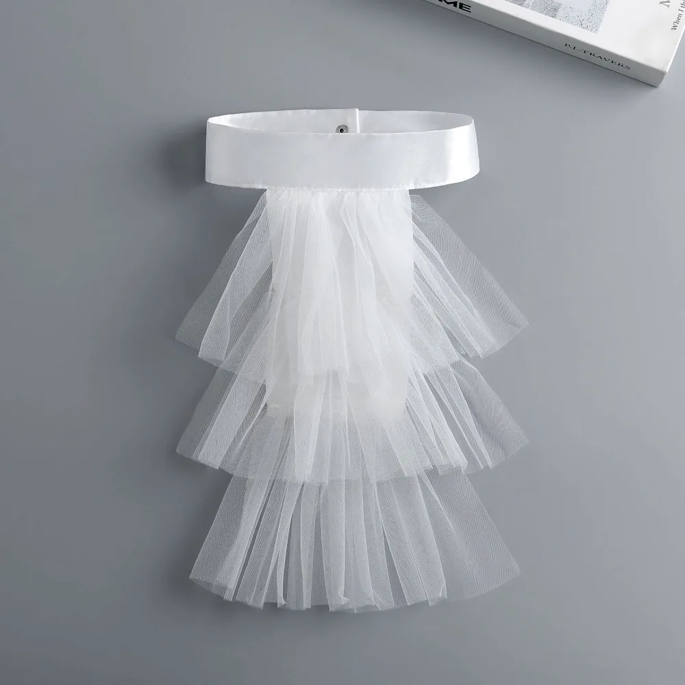 Elegante cuello renacentista desmontable Vintage en capas cuello isabelino Ruff ópera gran cuello con volantes actuaciones teatrales