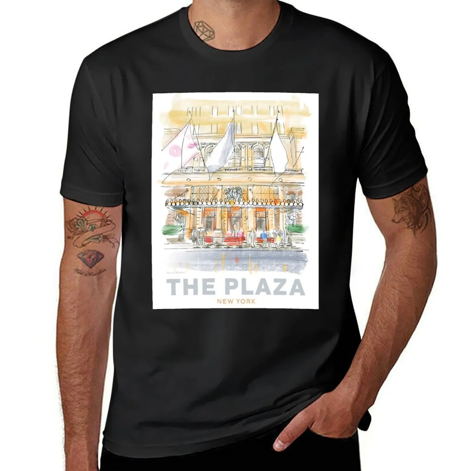 The Plaza Hotel New York T-Shirt Short sleeve tee summer clothes tops clothes for men