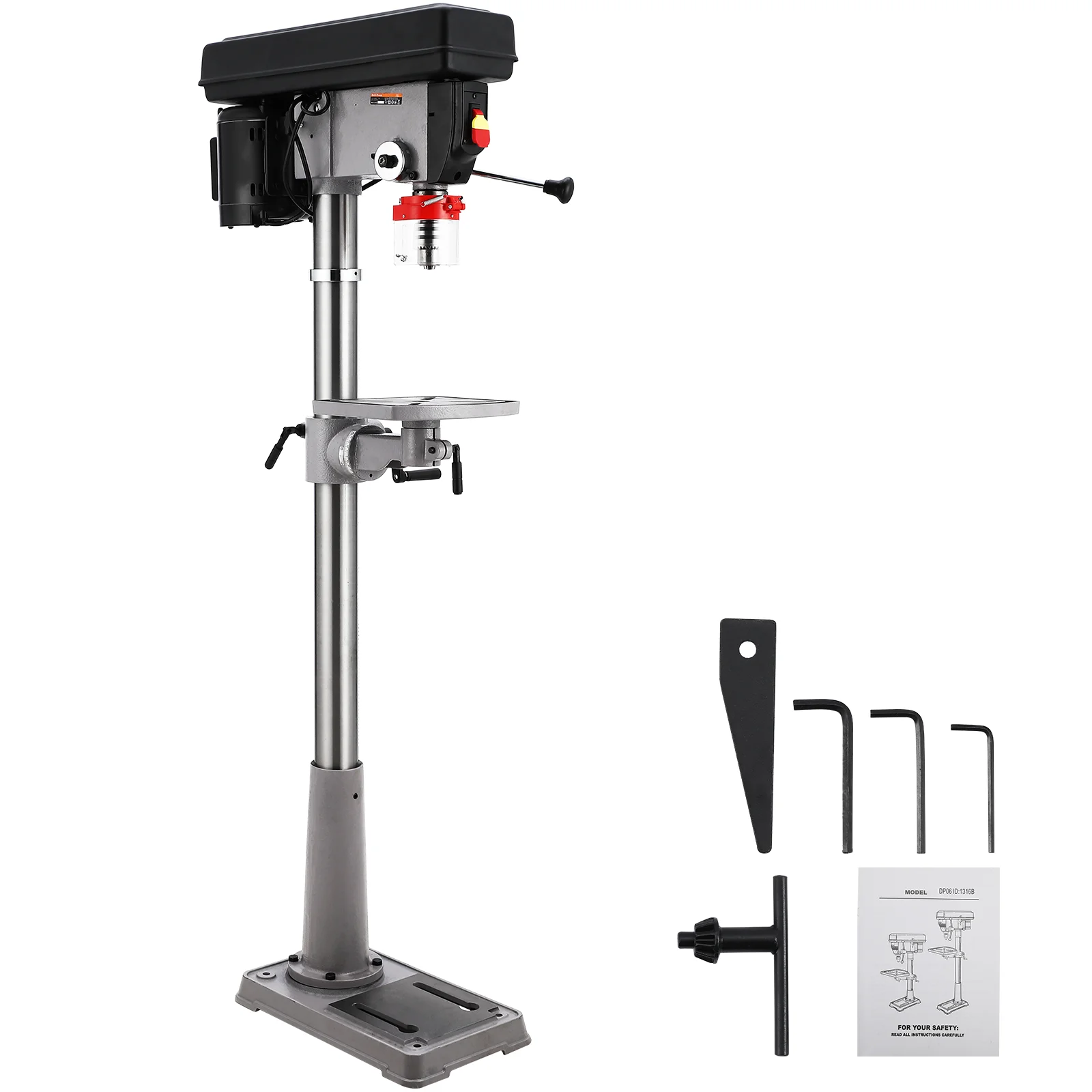 13-inch Floor Drill Press with Variable Speed and Tilting Worktable for Wood Metal Drilling