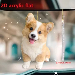 Cute Corgi Dog Acrylic Pendant Versatile Charm Puppy Keychain For Car Mirror,Backpacks,Home,Festive Party,Gift & Universal Decor