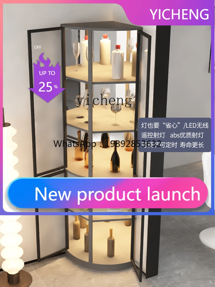 LYY  Triangle Cabinet Corner Corner Cabinet Light Luxury Living Room Multifunctional Wall Glass Wine Cabinet
