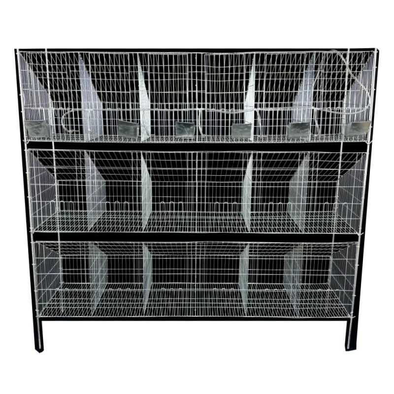 chicken coop H-Type 3-Tier Layer Chicken Cage with Roller Hand-Crank Manure Cleaning System, Galvanized Steel Poultry Coop
