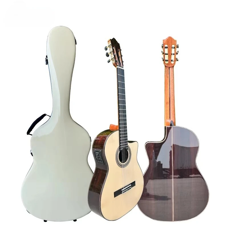 High Quality Wholesale All Solid Spruce Top High Gloss Cutaway Electric Classic Guitar
