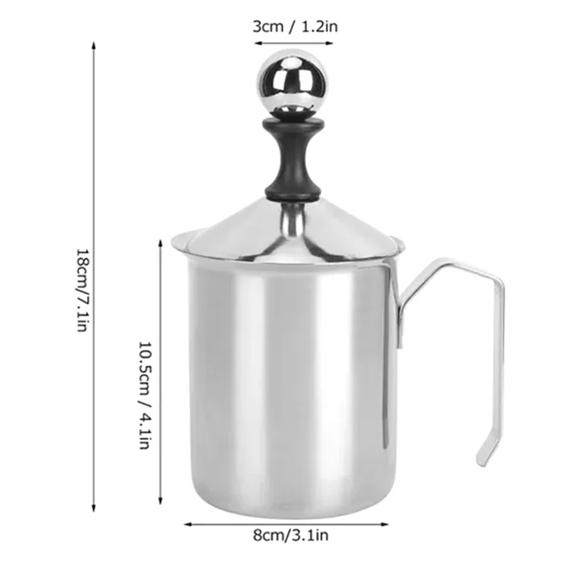 Stainless Steel Milk Frother Manual Milk Froth Whisk Coffee Shop Milk Froth Cup Latte Milk Froth Kettle