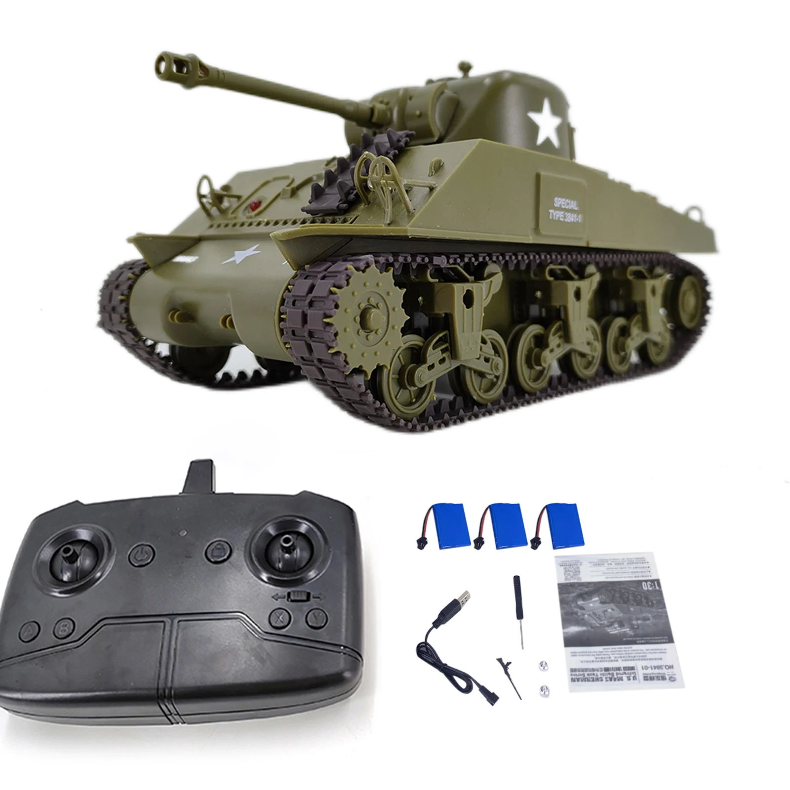 リモコン戦車 1:30 2.4GHz リモコン戦車車両 320付き °   回転式砲塔赤外線戦闘システム模擬音