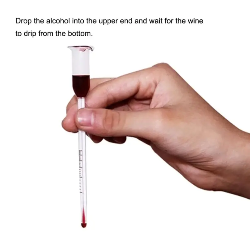 13cm Wine Making Meter Tester for Wine with Thermometer Measure Test Concentration Meter Glass Material