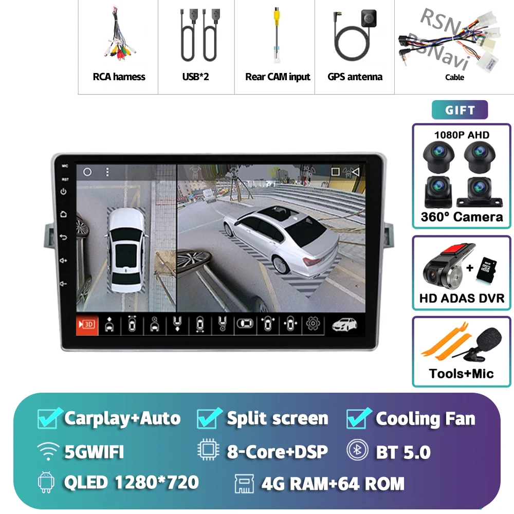 Android 15 Autoradio Navigatie Multimedia Speler Voor Toyota Verso 2010 2011 2012 2013 2014 2015 2016 Carplay Auto Stereo video