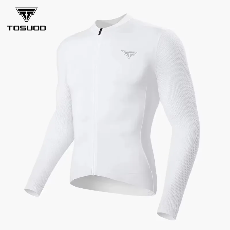 TOSUOD Men's Long Sleeve Summer Cycling Quick-Dry Breathable Base Layer & Compression Top with Sweat-Wicking Functionality