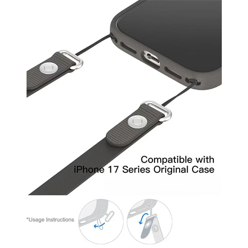Original Ajustable Correa Magnética para Teléfono Para iPhone 17 Air 16 15 Pro Max Antipérdida Duradera Correa Cruzada Tejida Correa de Cuello 4