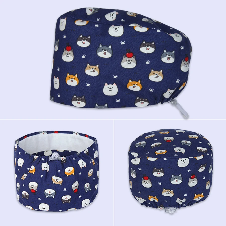 Sky Printed Medical Caps for Men Women Soft Adjustable Nursing Scrub Hat Beauty Salon Pet Clinic Working Cap K596