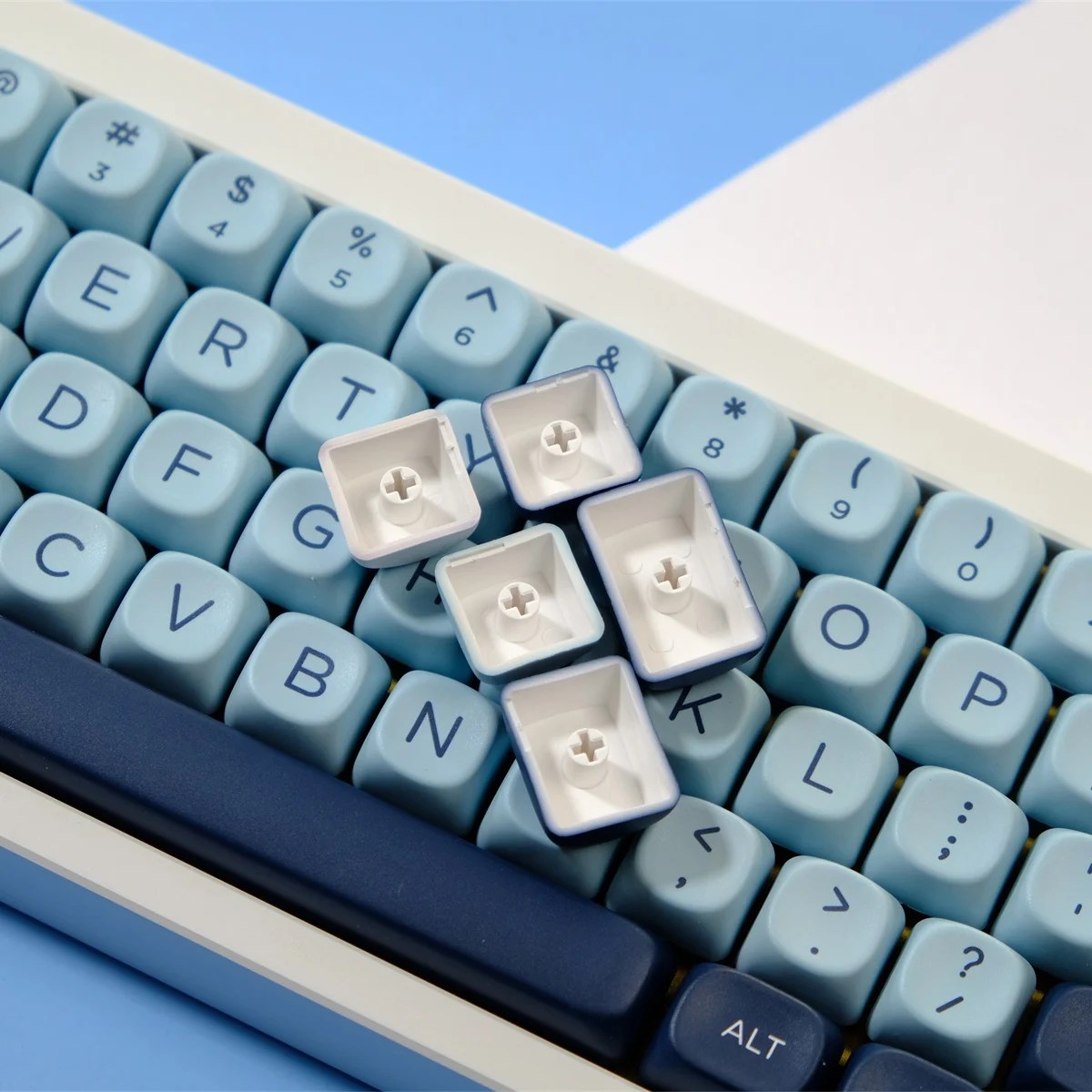 Moa Profiel Pbt Keycaps Mizu Fived Dye Sub Keycap Voor Gmk67 Wooting Mechanisch Toetsenbord Classic Custom Diy Retro Key Caps