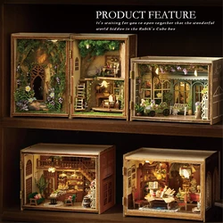 DIY Wooden Miniature Model Kit Magic Mini Box World Casa Doll Houses 3D Puzzle Dollhouse With Furniture Lights for Friends Gifts