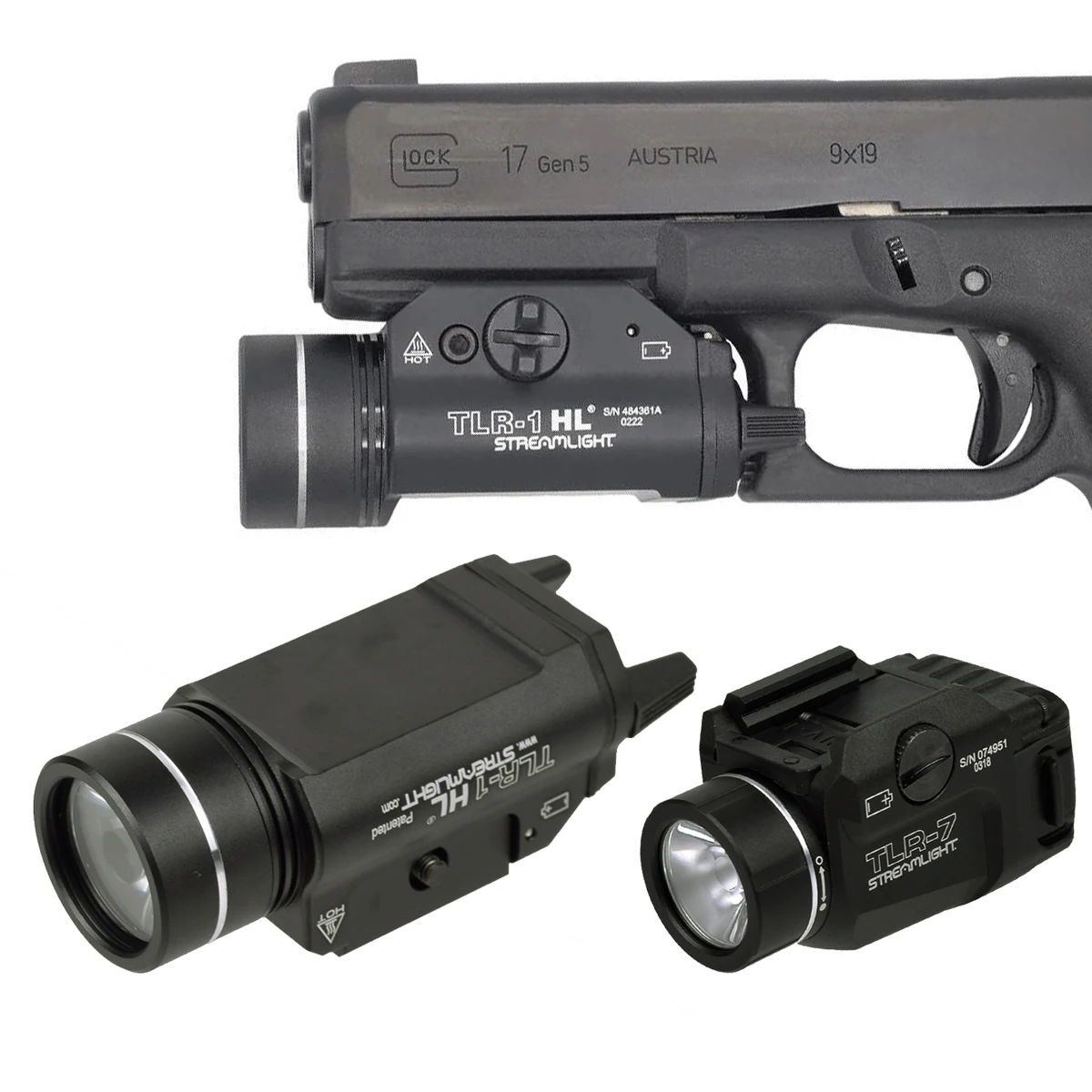 

Streamlight TLR-1 HL TLR-3 TLR-7 Tactical Scout Light Glock Pistol Weapon Flashlight LED Hunting Spotlight Gun Lamp Torch