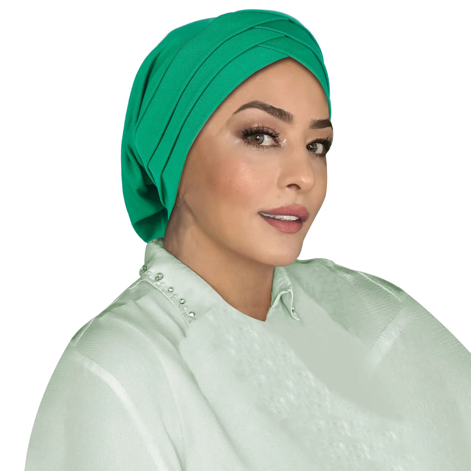 

Forehead Cross Muslim Turban Solid Color Stretchy Inner Hijab Cap Ready To Wear Women Head Scarf Under Hijab Bonnet