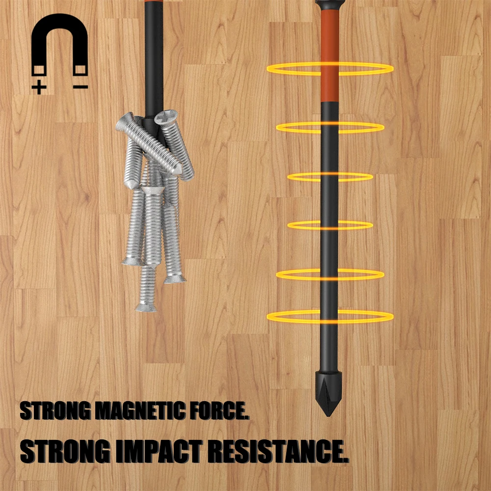 Forte Magnetic Batch Head PH2 Cross Screwdriver Set, Broca de Impacto, Liga de Aço, Antiderrapante, 25-150mm