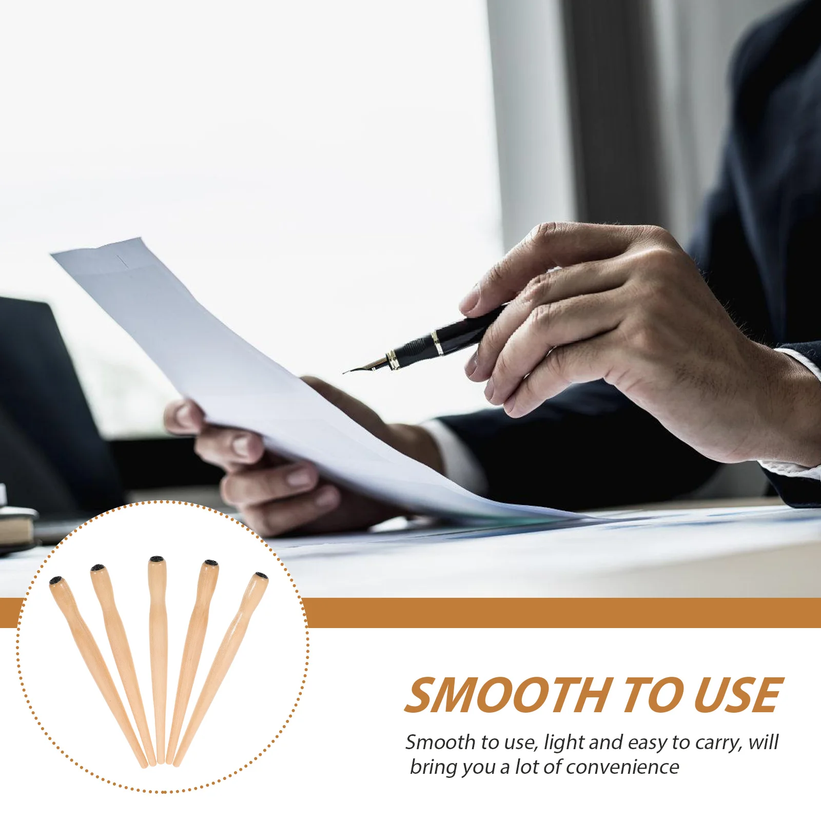 

5 шт. держатель для ручек для каллиграфии, профессиональный деревянный держатель для ручек, гладкий свет, легко носить с собой для художественного рисования