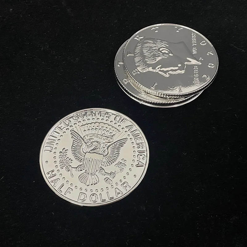 Jumbo Half Dollar (Plastic, 3 Inch) Magic Tricks Magician Close Up Street Illusions Props Accessories Appear Vanish Coin Magia