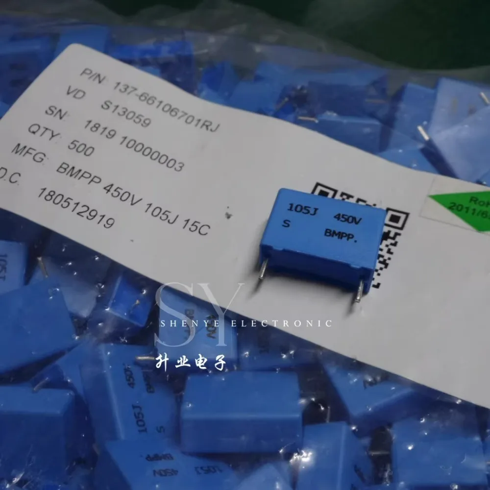 10PCS 1.0uf/450v 1u0 1uf 105 ยี่ห้อใหม่ความแม่นยําสูง 5% 15 มม.ตัวเก็บประจุฟิล์ม