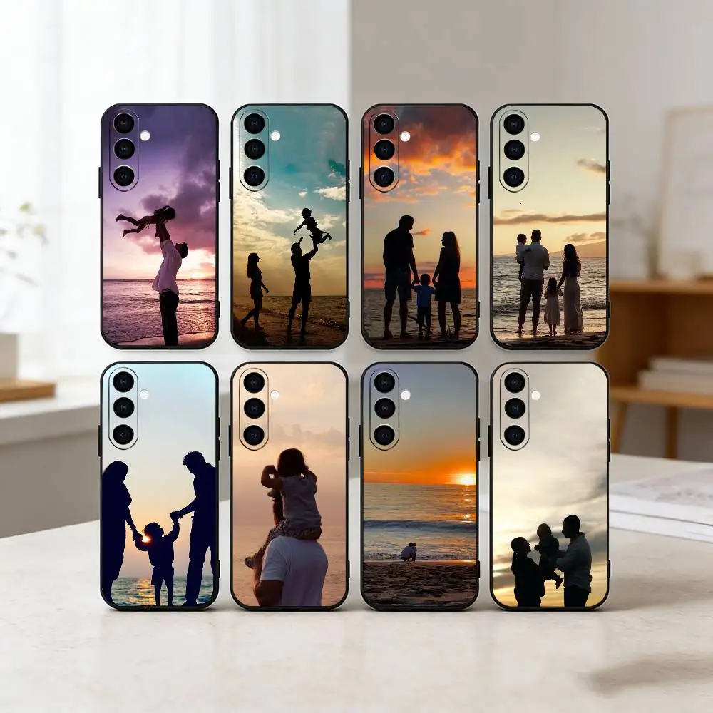 

Family Love parents and children Phone Case For Samsung Galaxy A91,80,73,72 ,71,53,52,32 ,31,22,21s,20,Soft Black Case