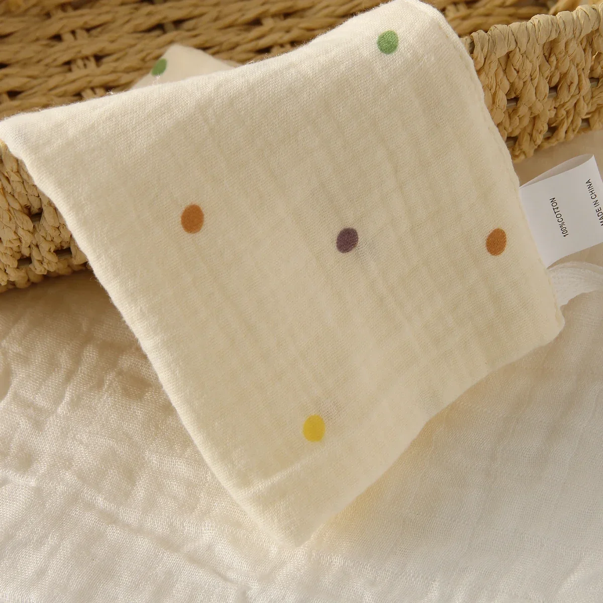 、3/5Pcs 6-Layer Pure Cotton Baby Cotton Washcloth Soft Gauze Cotton Newborn Burp Cloth Absorbent Baby Towels Square Towels image 2