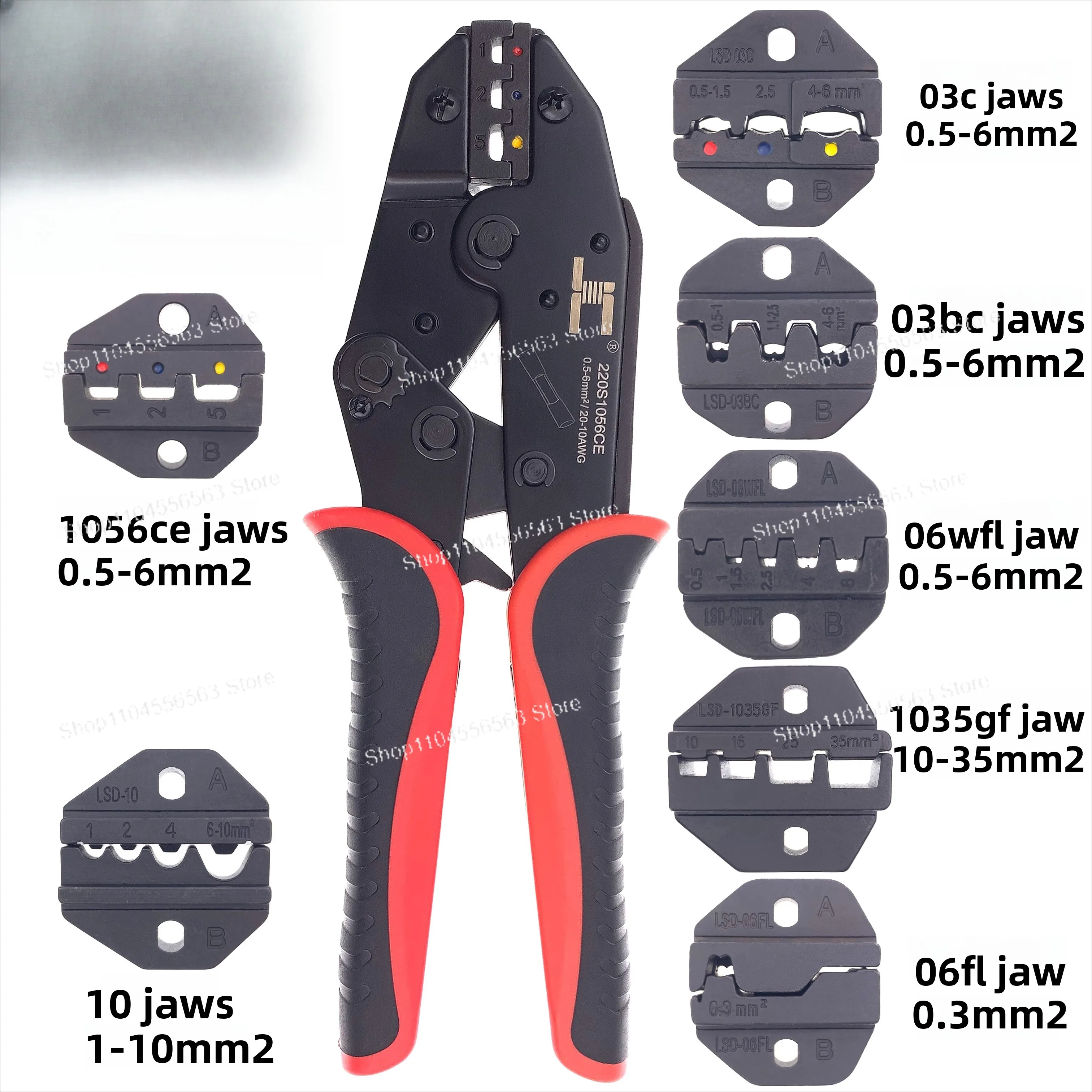 ​ ​ Zestaw narzędzi do zaciskania z wymiennymi szczękami - Wielofunkcyjny z wtyczką i wstępnie izolowaną rurką ​