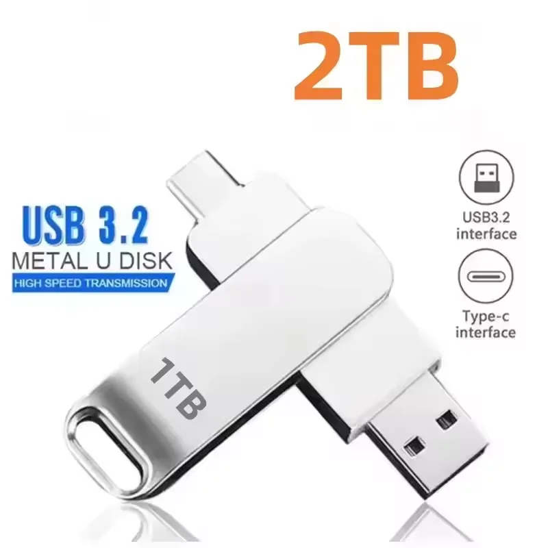 16TB USB 3.2 Flash-Laufwerke Hochgeschwindigkeits-Übertragung Metall-Pendrive Speicherkarte Pendrive Flash-Disk Wasserdichter Speicherstick