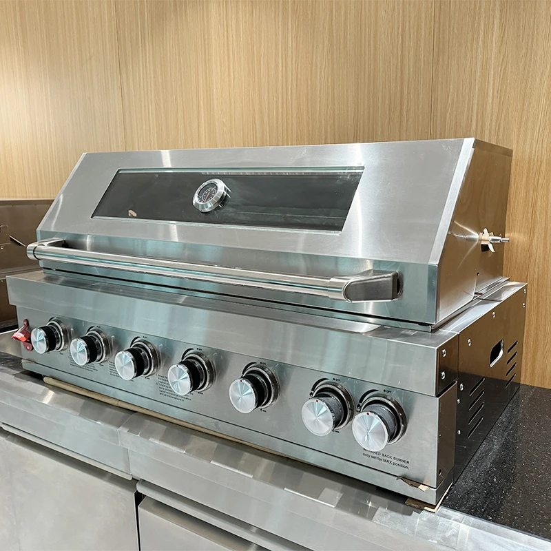 

Stainless Steel 6+1 Burner Gas BBQ Grill Built-In Indoor Grill For Home