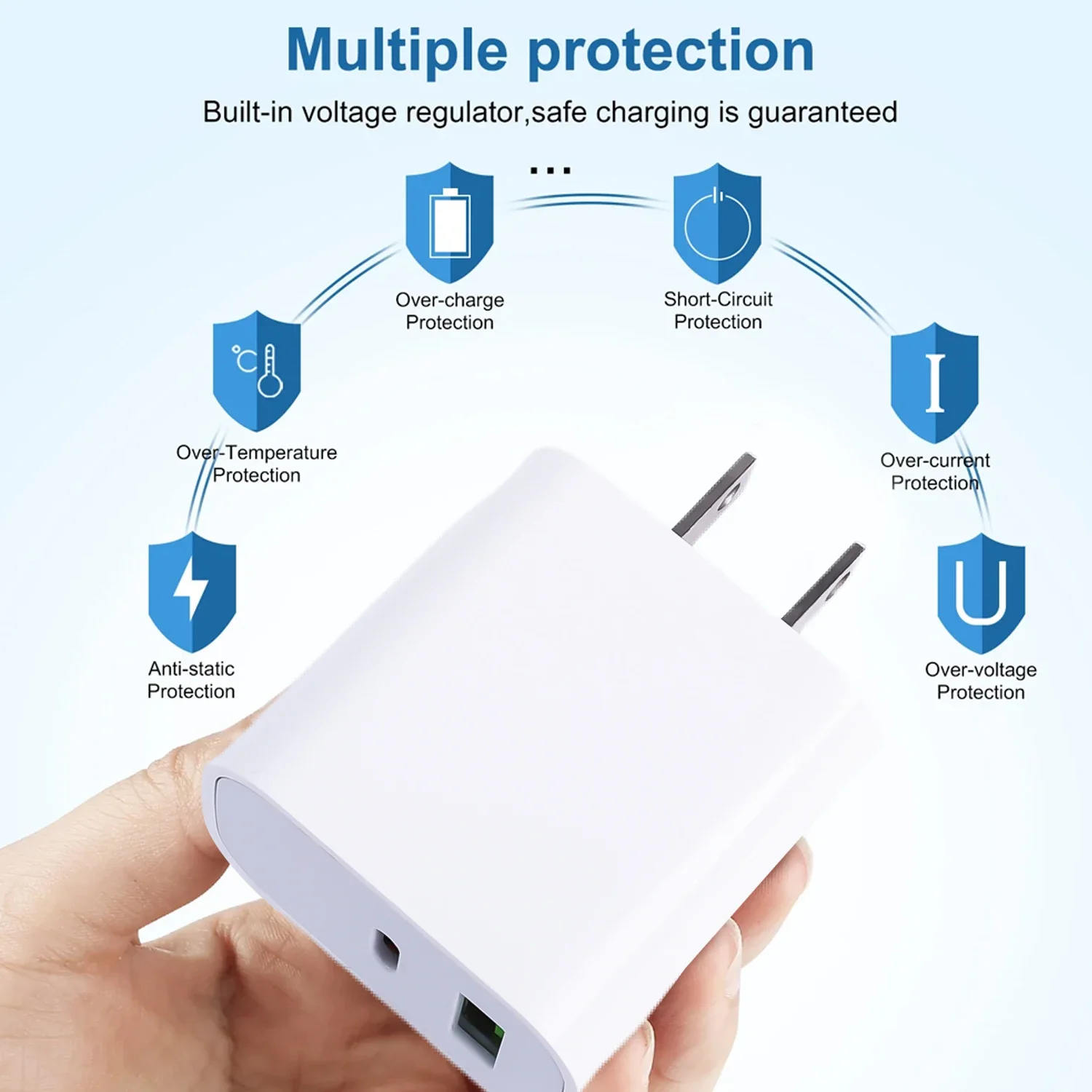 5V USB C Wall Charger Block 20W Dual Port PD Power Type C Charging Plug For iPhone iPad Samsung Galaxy Xiaomi Fast Charger - náhled 6