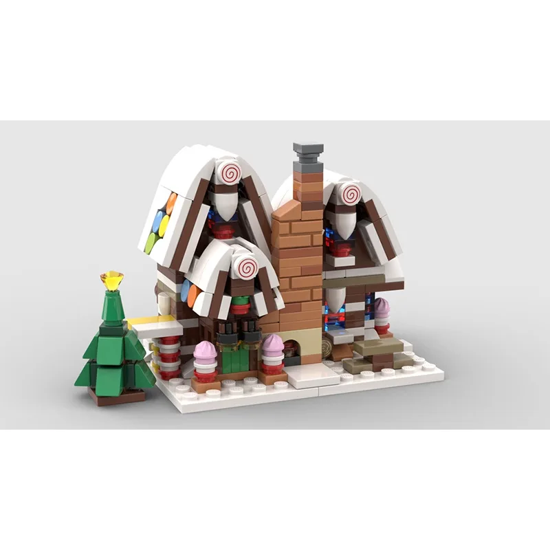 

Creative Mini Christmas Gingerbread man House Building Blocks Hut Model Assemble Bricks Toy Holiday New Year Gifts For Kids