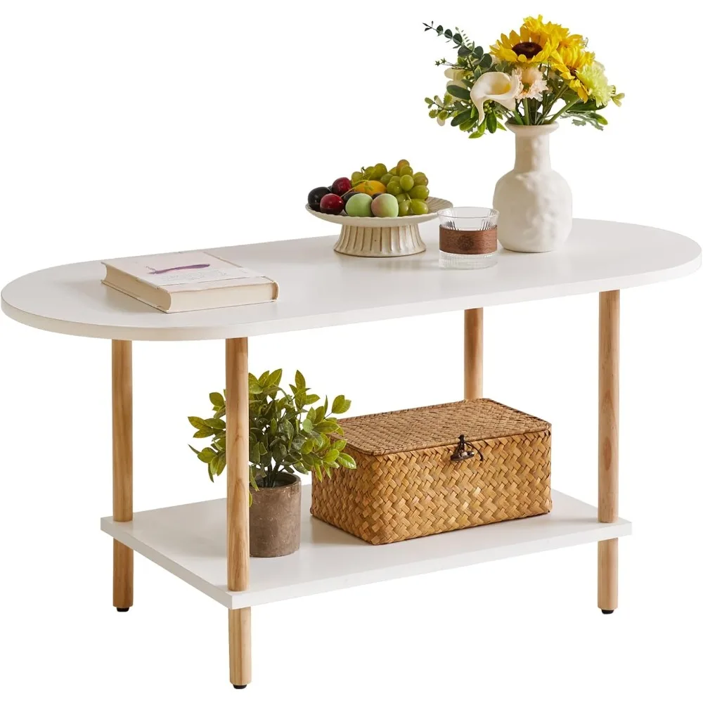 

Журнальный столик белый, маленький деревянный для небольшого пространства, подставка 35*16*17 дюймов, 2-уровневый центр