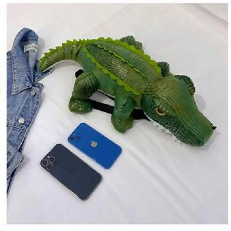 Fashion Crocodile Backpack Women Cute Mobile Phone Bag Children\'s Animal Food Bag Plush Toy Bagpack Mochila Plecak School Bags