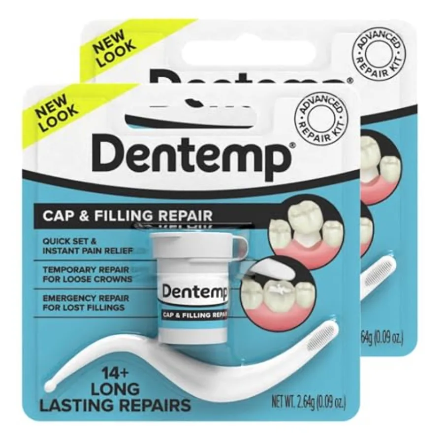 

Maximum Strength Loose Cap and Lost Filling Repair - Dental Repair Kit for Instant Pain Relief Pack of 2 - Packaging May Vary