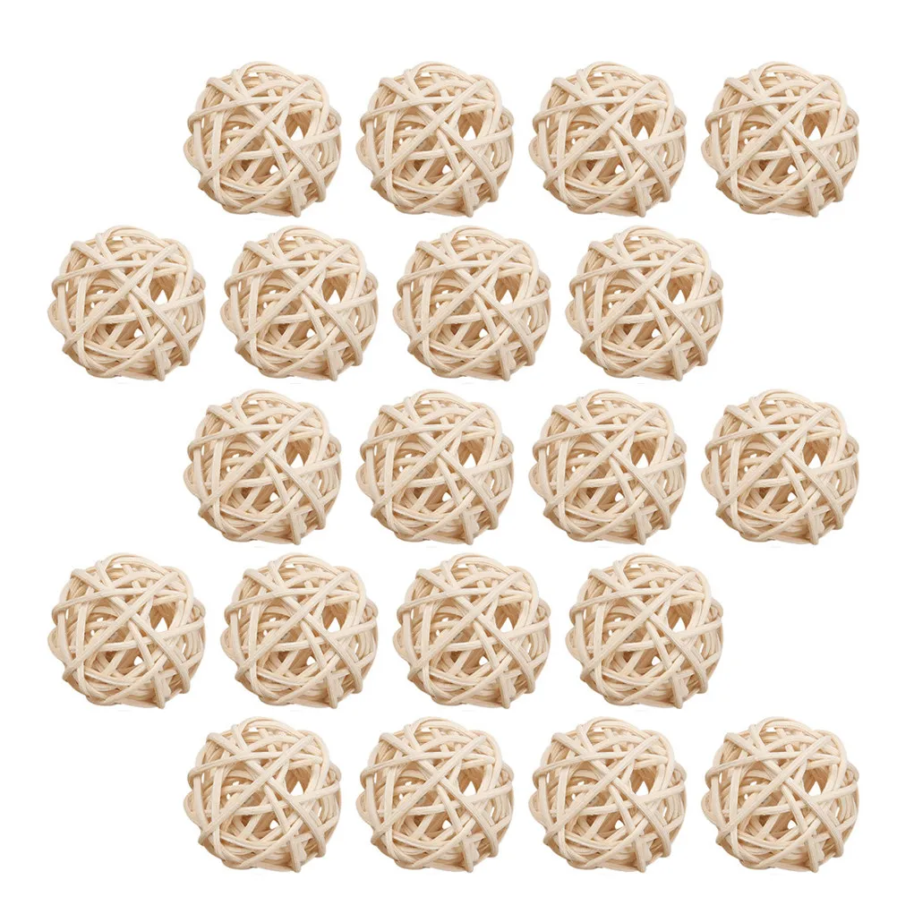 25Pcs Natural Rattan Balls Aromatherapy Diffuser No Flame Replacement Sticks Vase Filler Decorative DIY Crafts