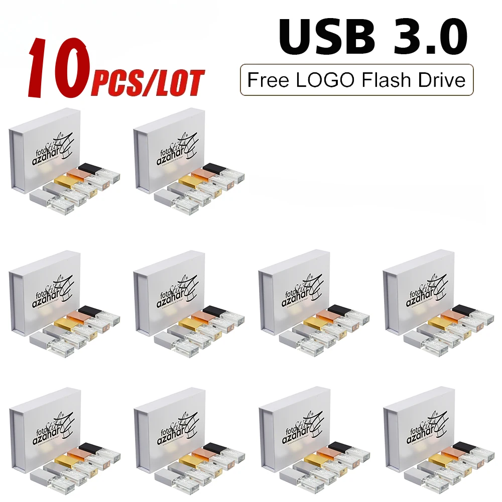 

10 шт./лот, высокоскоростной хрустальный флэш-накопитель USB3.0 из розового золота, 128 ГБ, подарок памяти, USB-накопитель, свадебные подарки, бесплатный индивидуальный логотип