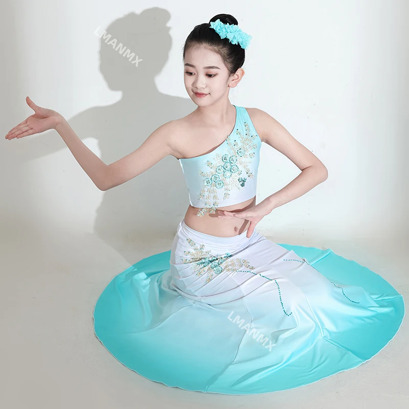 2025 Children's Dai Dance Costume Peacock Dance Fighting Hat Dance Children's Xishuangbanna Ethnic Performance Costume