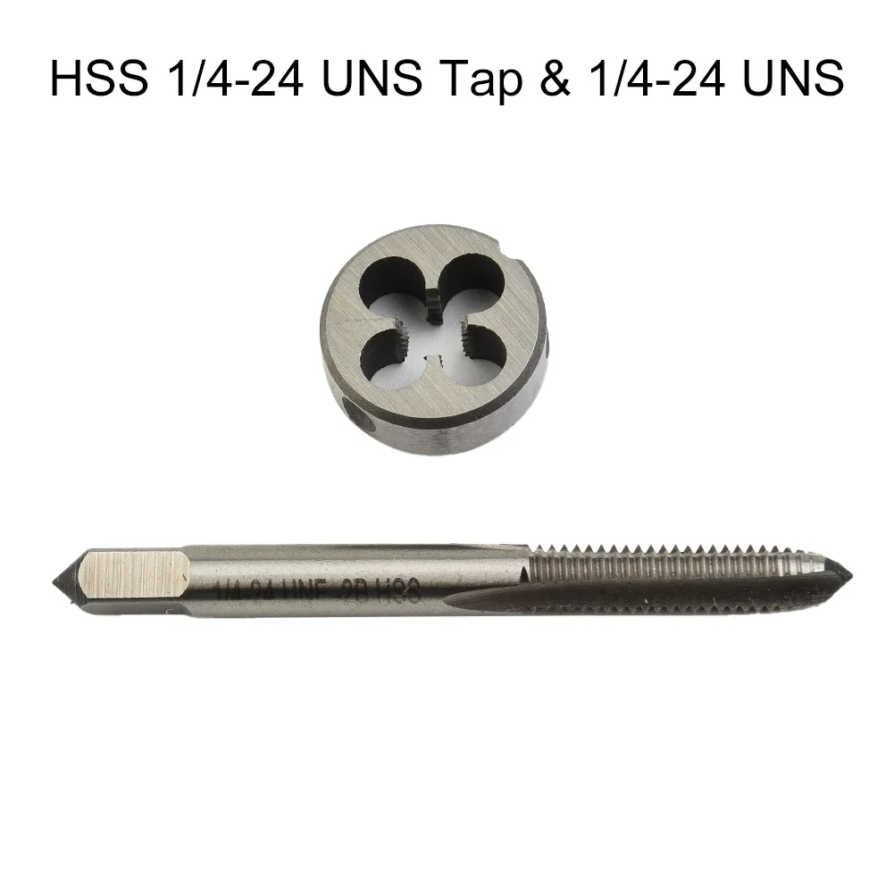 

HSS 1424 UNS Tap & 1424 UNS Die 1/4 24 Size High Speed Steel Material Tap Length 73mm Package Includes 1 Tap and 1 Die