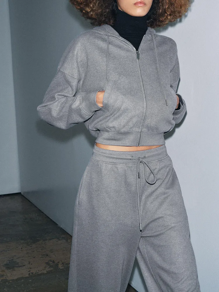 

Winter New Women's Hoodie Sweatshirt Ribbed Straight Leg Pants Ethnic Stage Costume Straight Cut Trousers Fashionable Streetwear