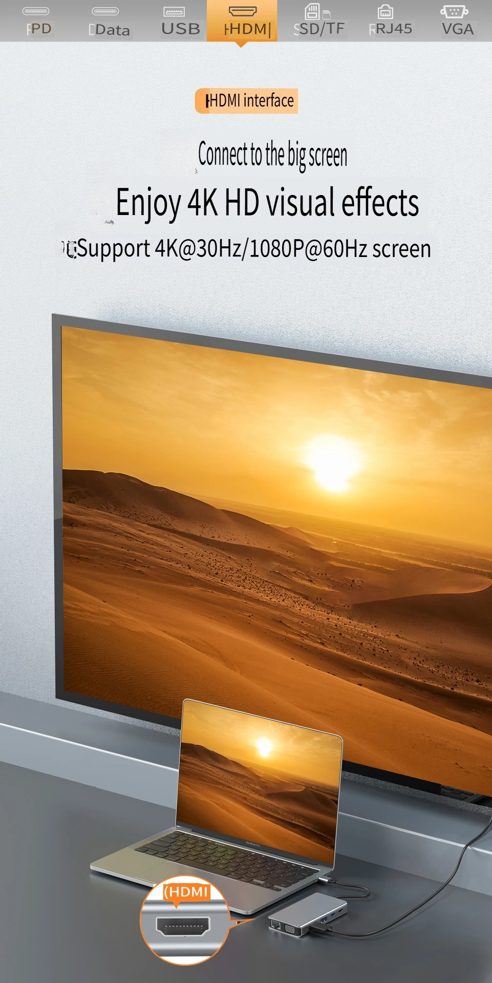 Type-C Docking Station 10-in-1 Extender USB Hub 3.0 Multifunction Hub Laptop Docking Station