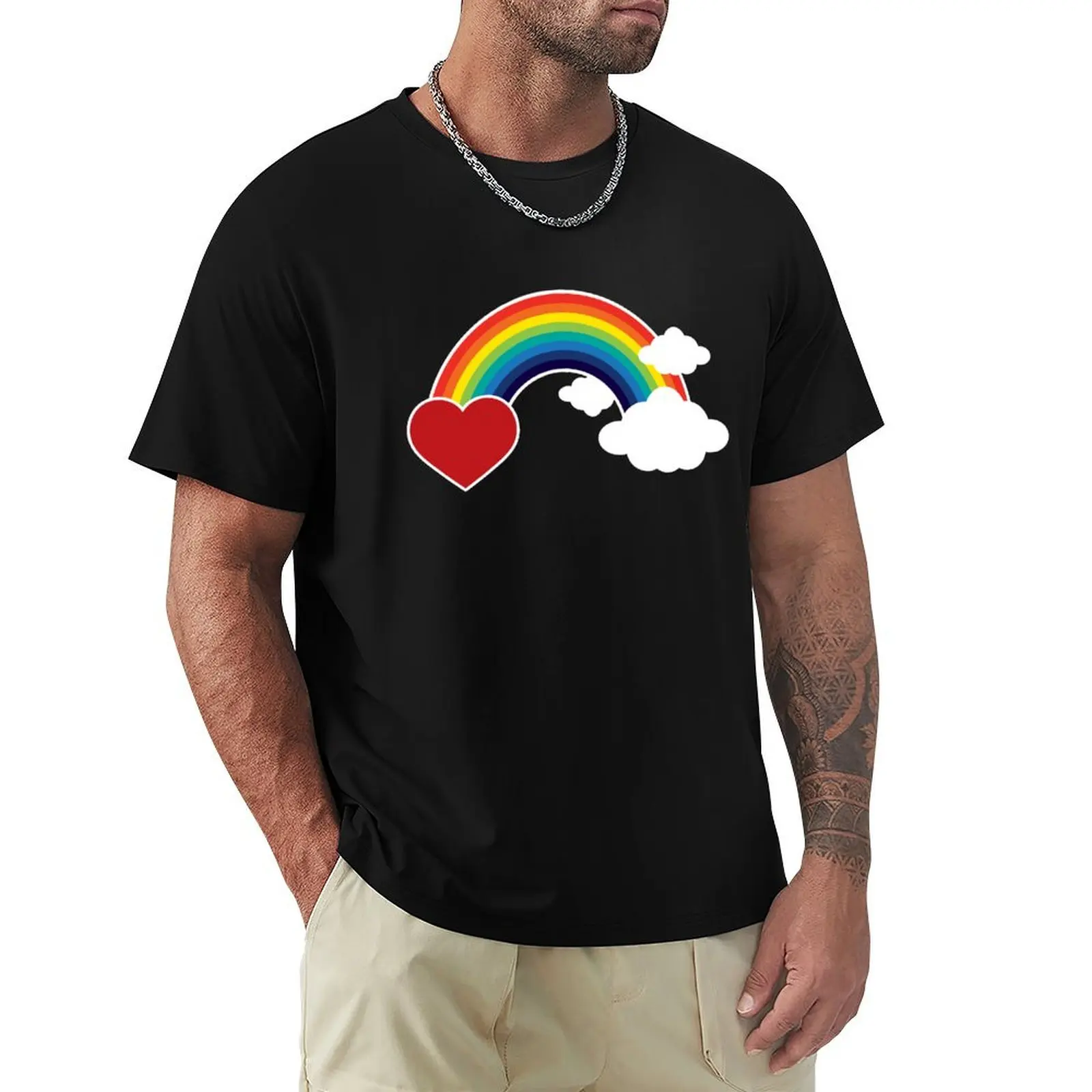 

Rainbows, Hearts Clouds! T-Shirt plus size tops boys whites men t shirt